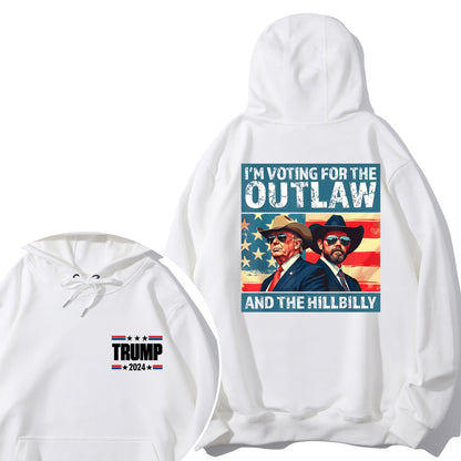 Trump I'm Voting For The Outlaw And Hillbilly American Flag Trum Vance Shirt - Relaxed Fit, Full Size