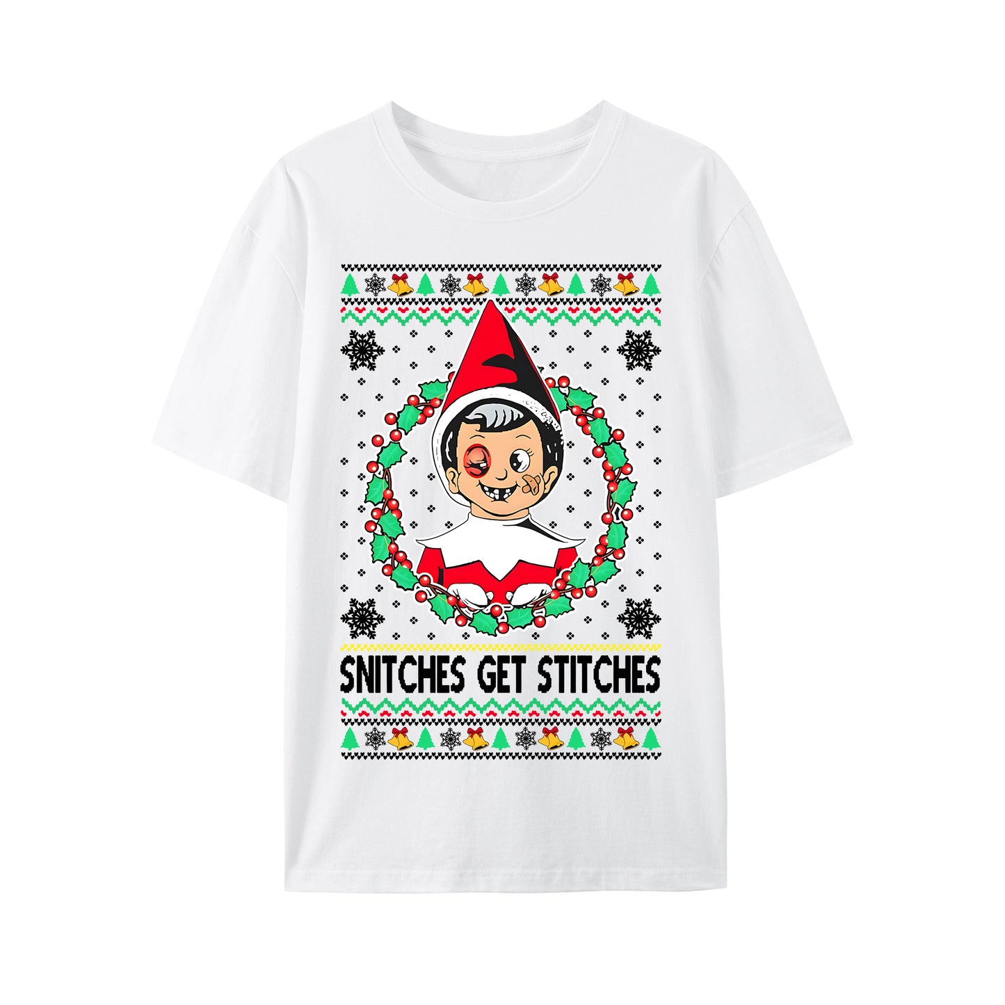 Snitches Get A Ugly Christmas Shirt - Relaxed Fit, Full Size