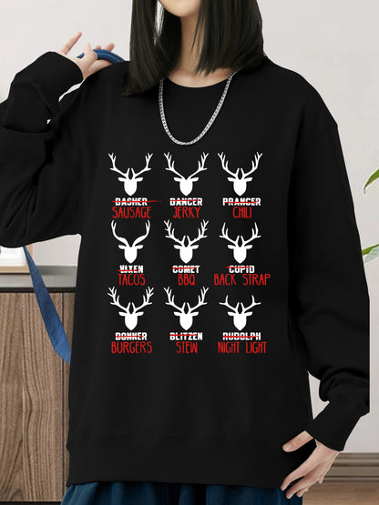 Funny Christmas Deer Hunters All Of Santa's Reindeer Design Shirt - Relaxed Fit, Full Size