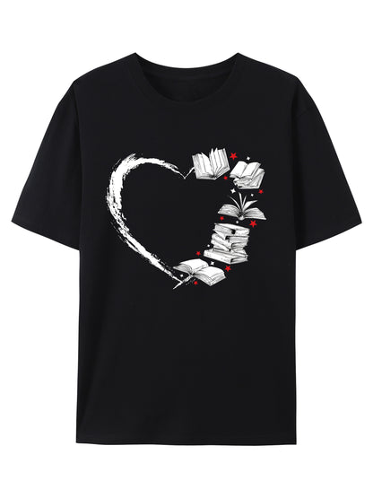 Heart & Book Shirt - Relaxed Fit, Full Size