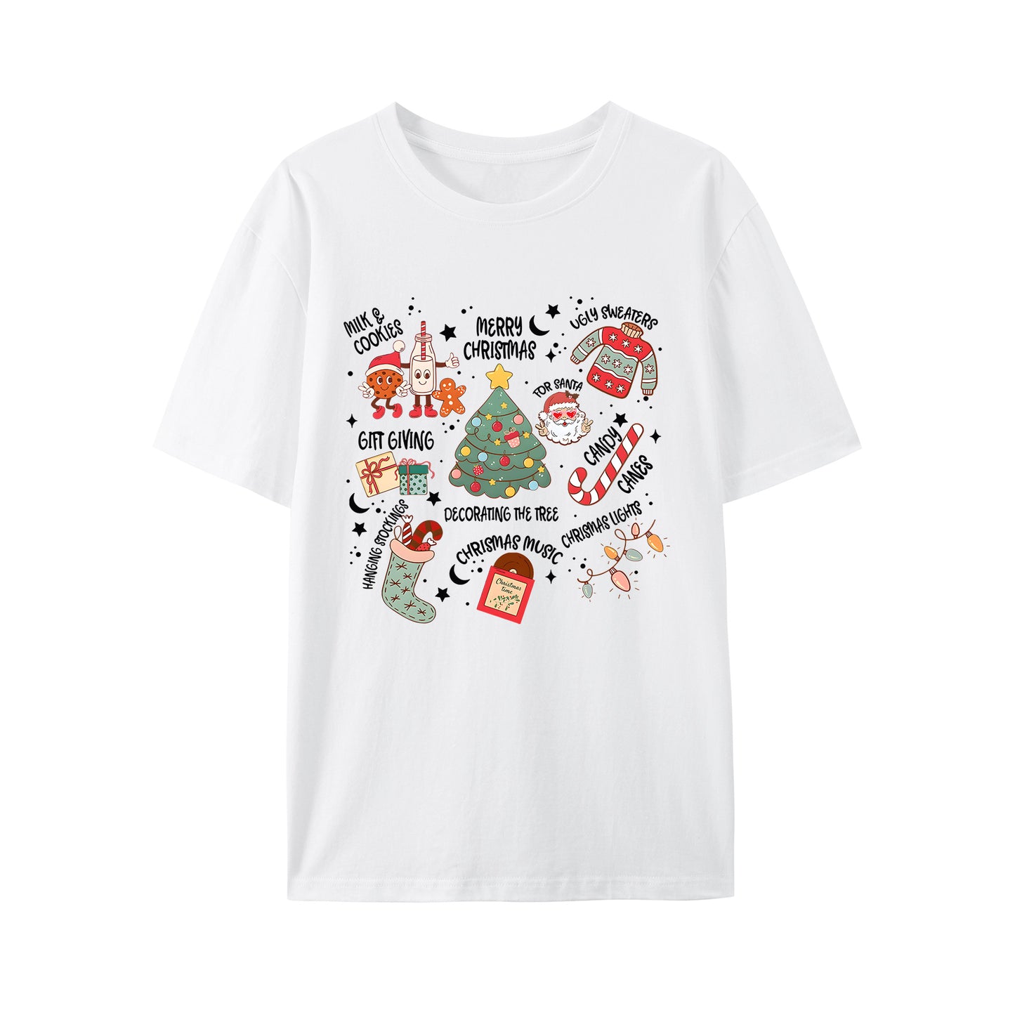 Christmas Themed Letter Shirt - Relaxed Fit, Full Size