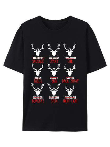 Funny Christmas Deer Hunters All Of Santa's Reindeer Design Shirt - Relaxed Fit, Full Size