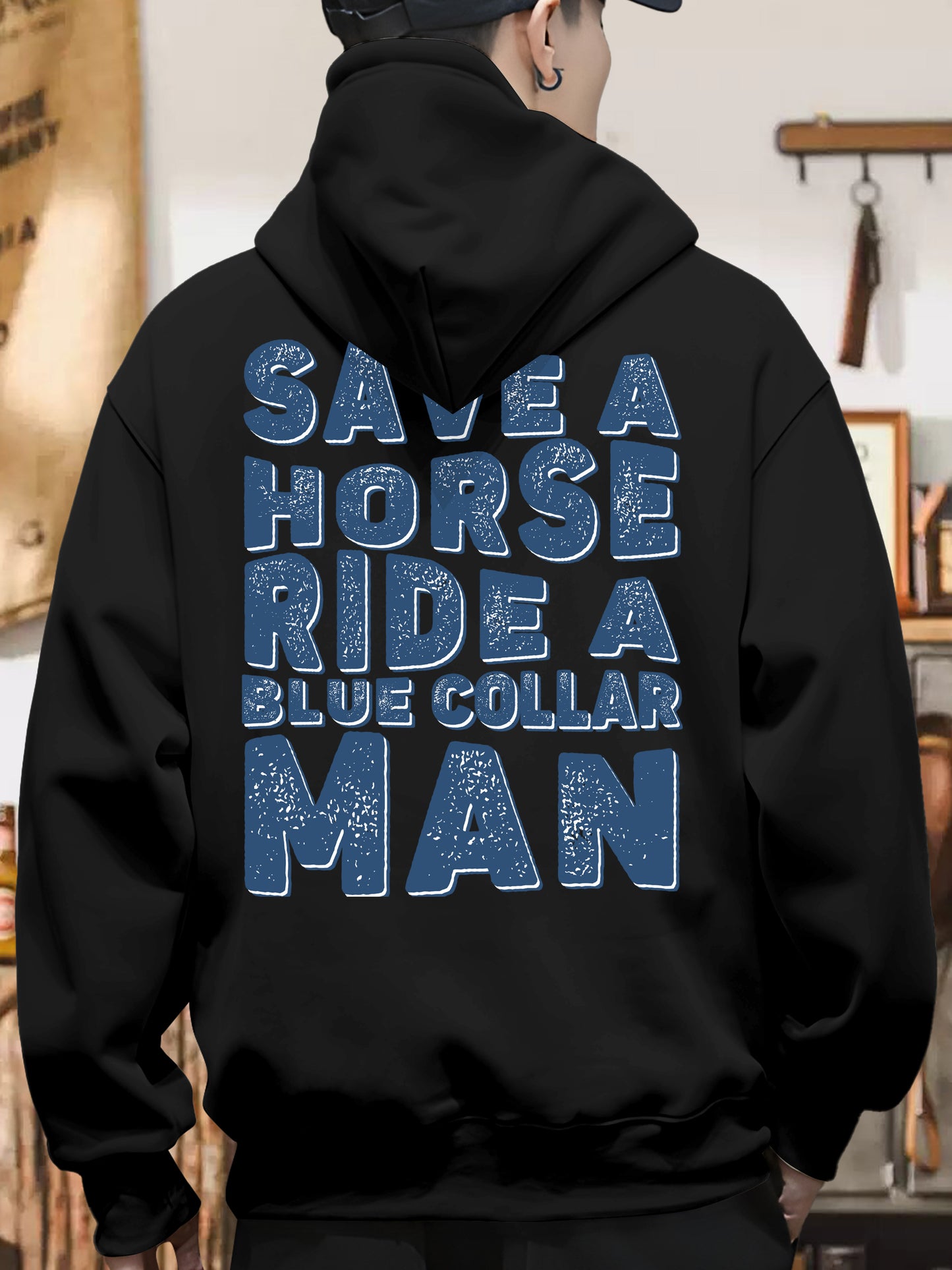 Save a Horse Ride a Blue Collar Shirt - Relaxed Fit, Full Size