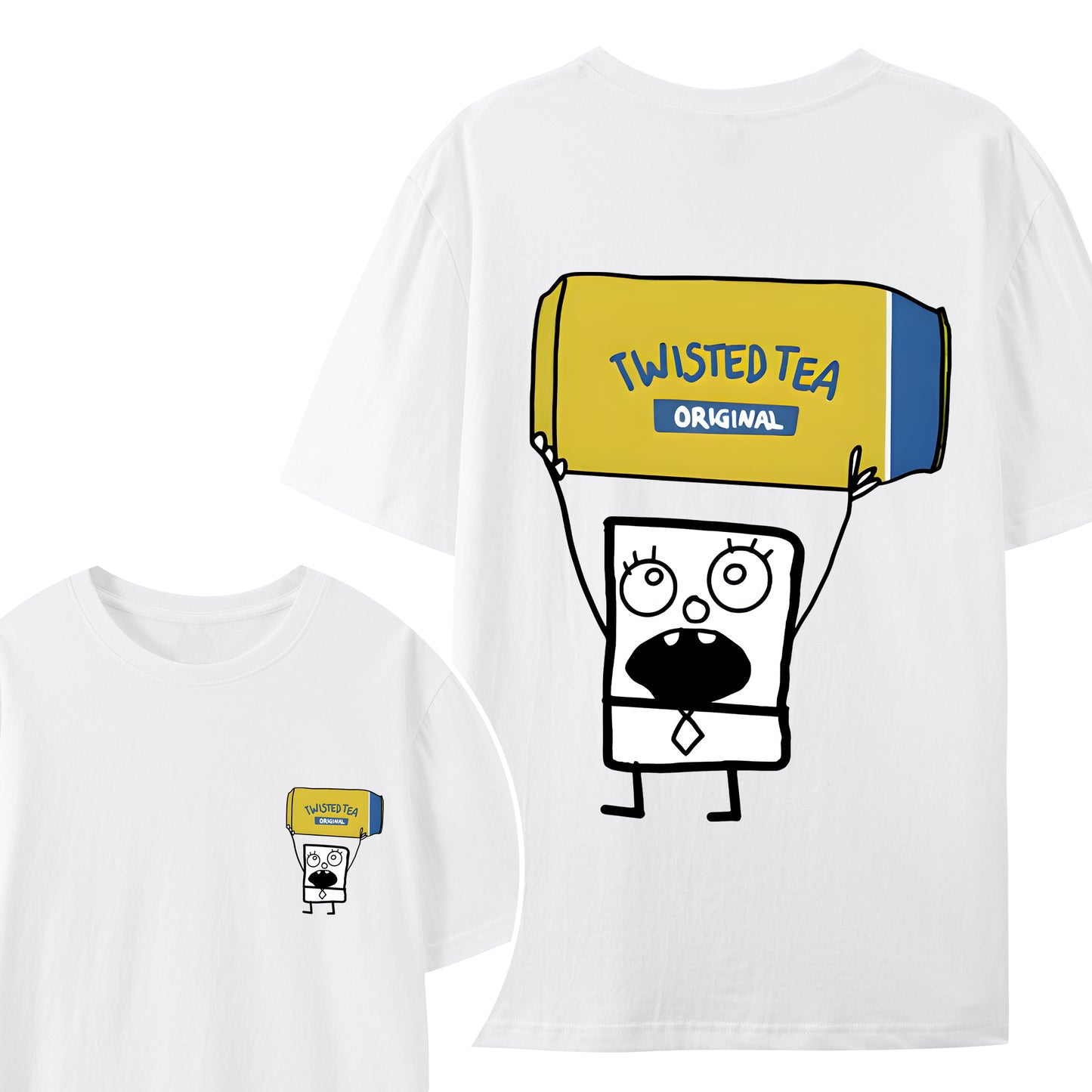 Doodlebob Twisted Tea Essential 2 Sided Shirt - Relaxed Fit, Full Size