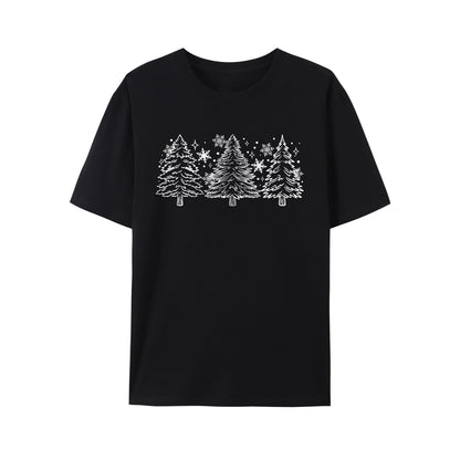 Snow Trees With Sleeve Shirt - Relaxed Fit, Full Size