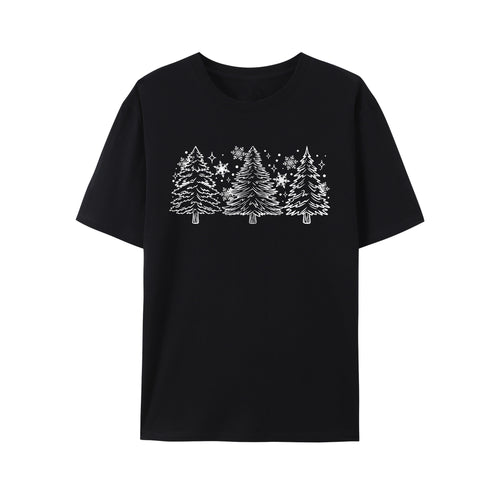 Snow Trees With Sleeve Shirt - Relaxed Fit, Full Size