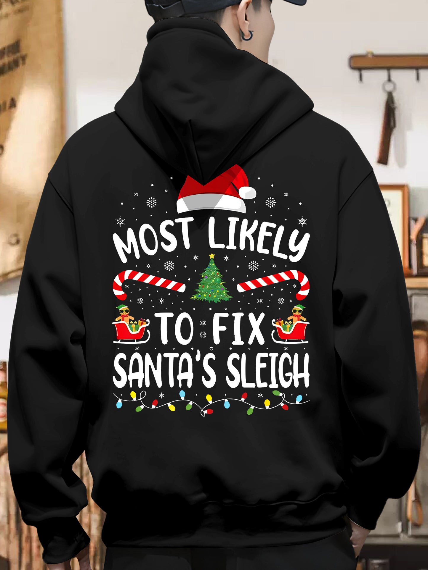 Most Likely To Fix Santa's Sleigh Squad Family Joke Christmas Shirt - Relaxed Fit, Full Size