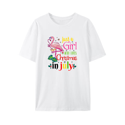 Just A Girl Who Loves Christmas In July Shirt - Relaxed Fit, Full Size