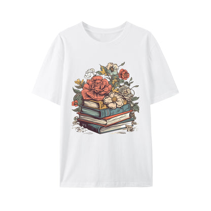 Floral & Books Shirt - Relaxed Fit, Full Size