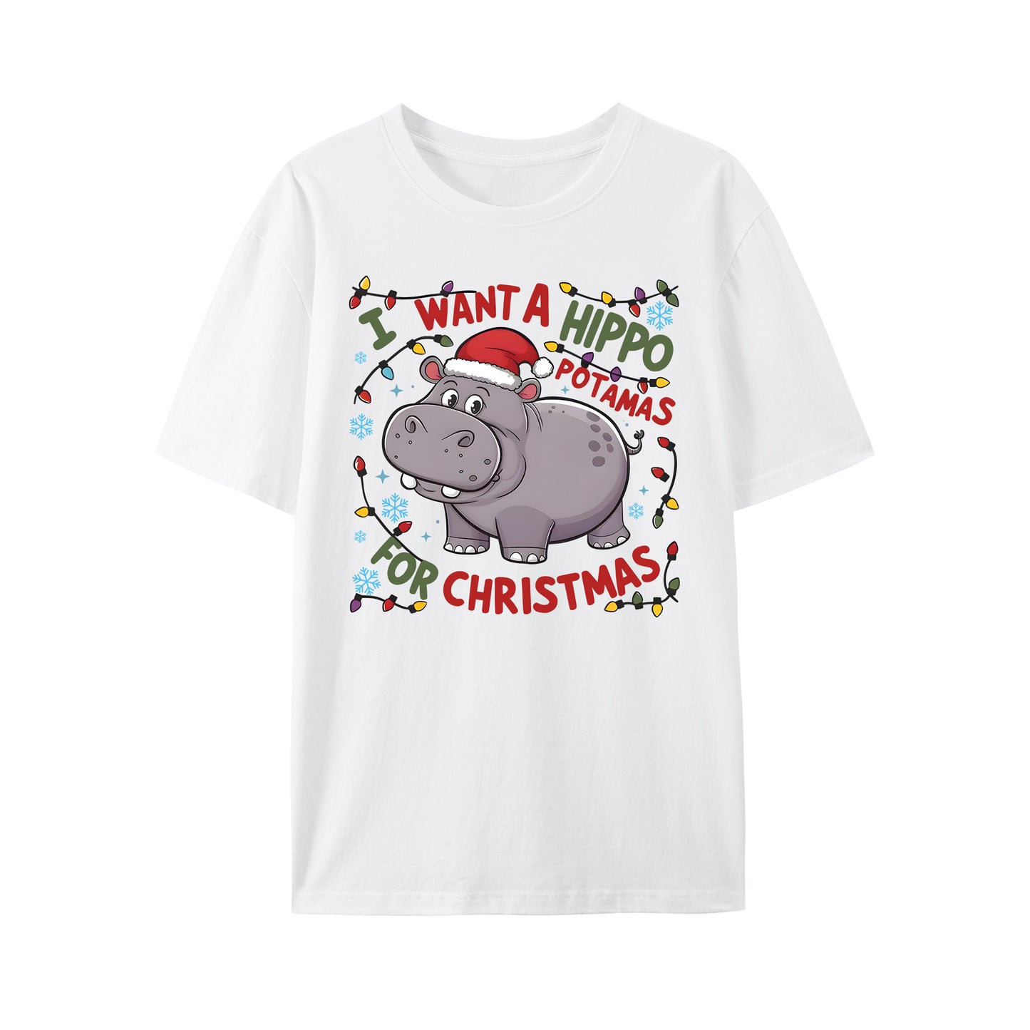 Cute A Hippopotamus For Christmas Shirt - Relaxed Fit, Full Size