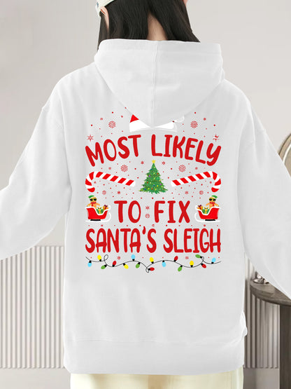 Most Likely To Fix Santa's Sleigh Squad Family Joke Christmas Shirt - Relaxed Fit, Full Size