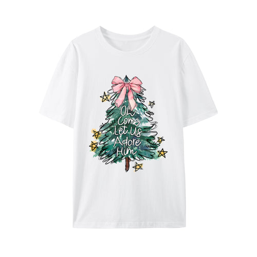 Cute Christmas Tree Shirt, Graphic Shirt Retro Adult Shirt Vintage Shirt - Relaxed Fit, Full Size