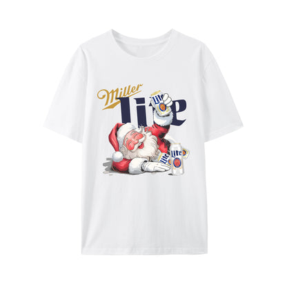 Funny Miler Lite Drunk Santa Claus Chrismas Unisex Shirt - Relaxed Fit, Full Size（复制）