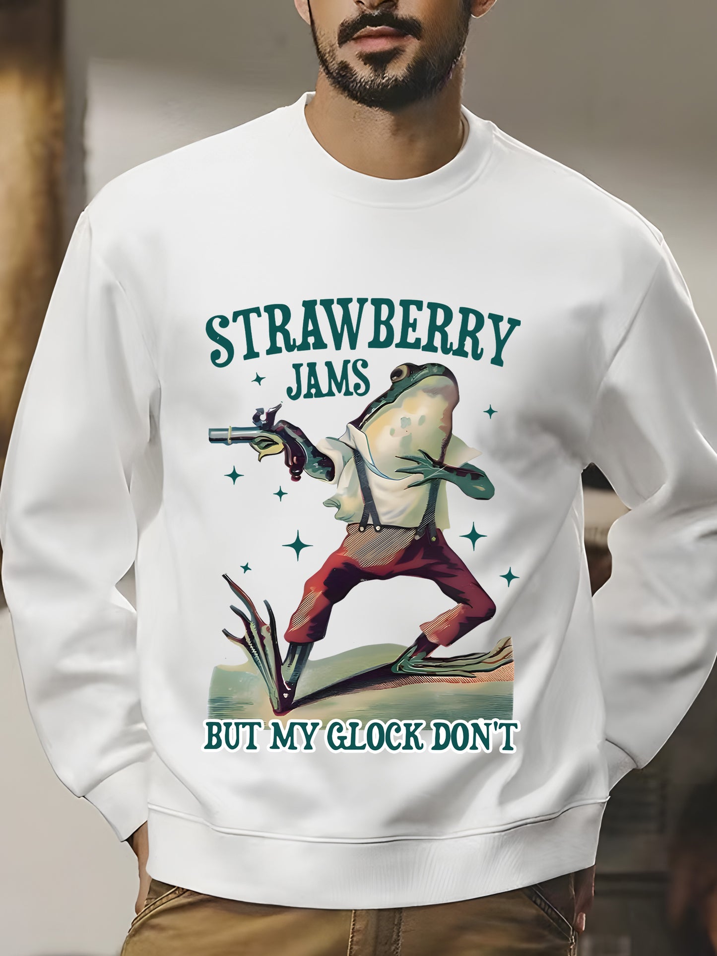 Strawberry Jams But My Glock Don't Vintage Graphic Shirt - Relaxed Fit, Full Size