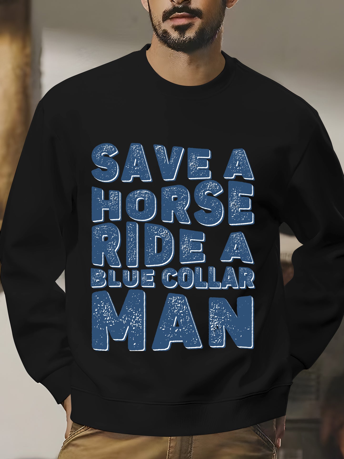 Save a Horse Ride a Blue Collar Shirt - Relaxed Fit, Full Size