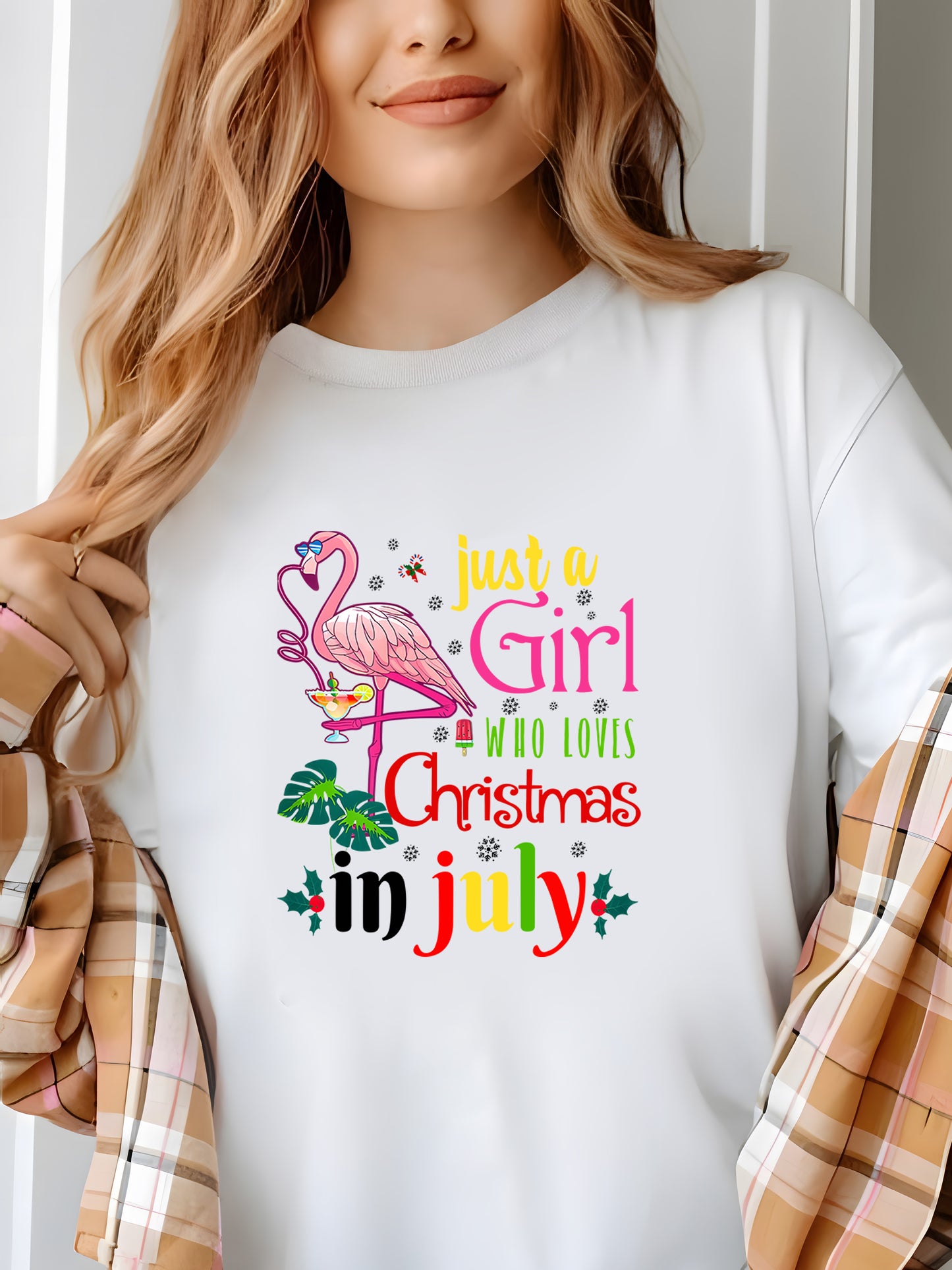 Just A Girl Who Loves Christmas In July Shirt - Relaxed Fit, Full Size