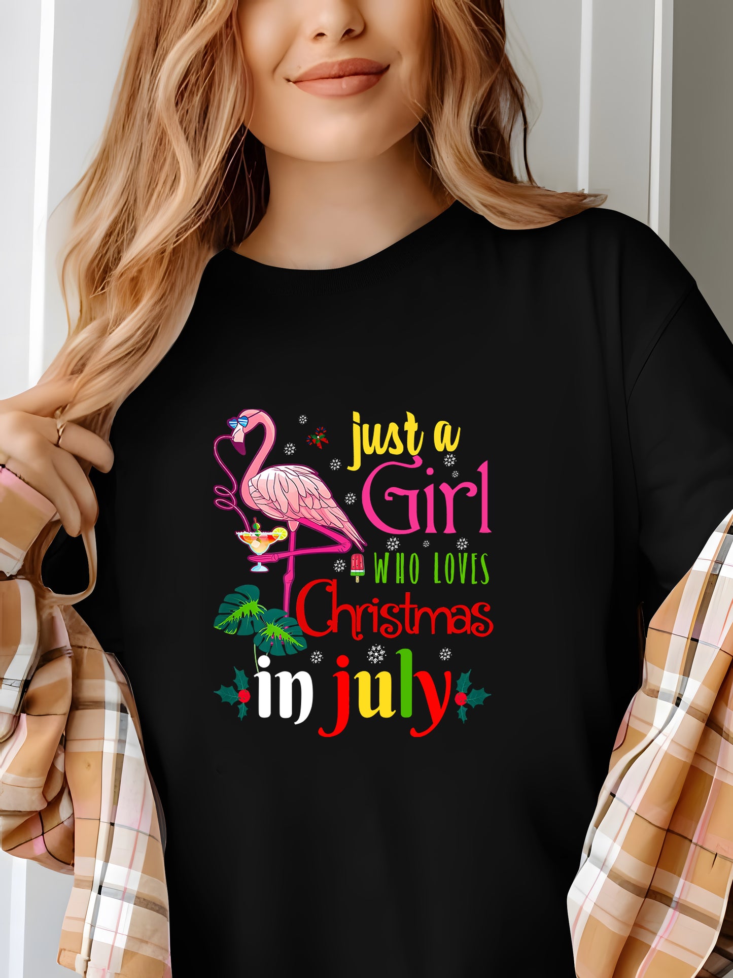 Just A Girl Who Loves Christmas In July Shirt - Relaxed Fit, Full Size