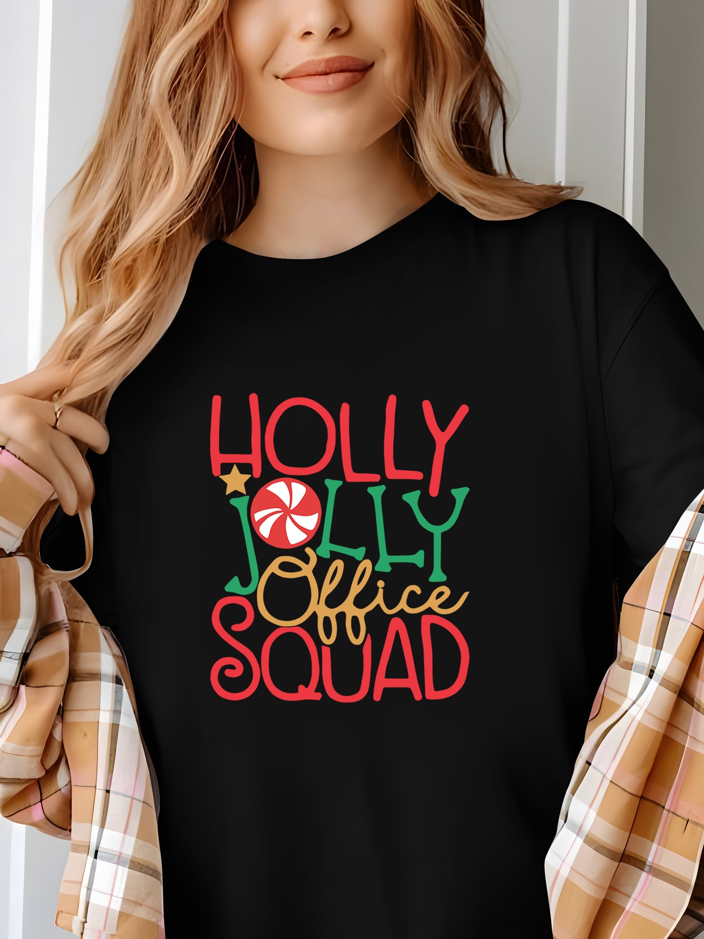 Holly Jolly Office Squad Shirt - Relaxed Fit, Full Size