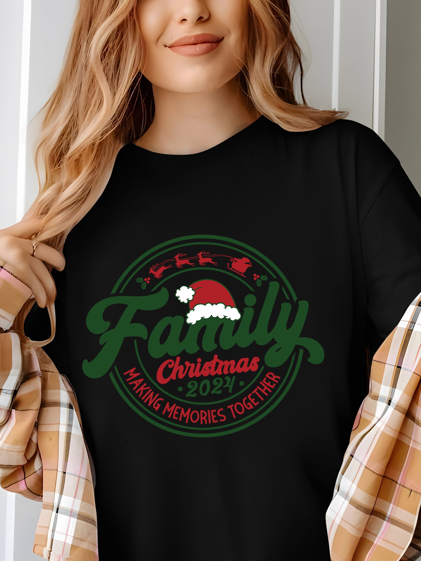 Family Christmas 2024 ，Making Memories Togethe Shirt - Relaxed Fit, Full Size