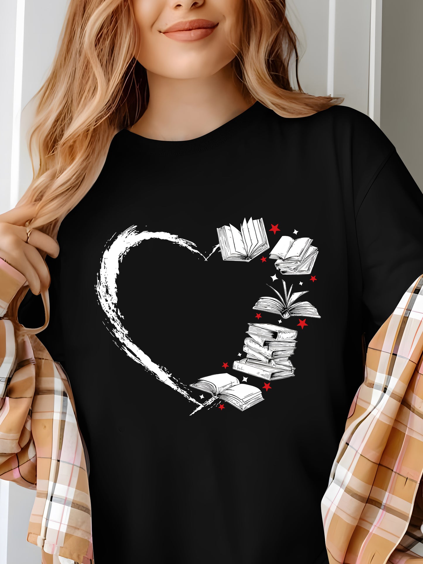 Heart & Book Shirt - Relaxed Fit, Full Size