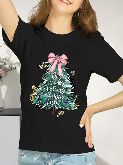 Cute Christmas Tree Shirt, Graphic Shirt Retro Adult Shirt Vintage Shirt - Relaxed Fit, Full Size