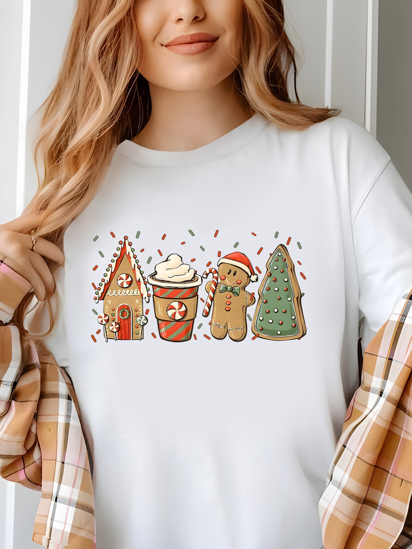 Gingerbread Christmas Coffee Shirt - Relaxed Fit, Full Size