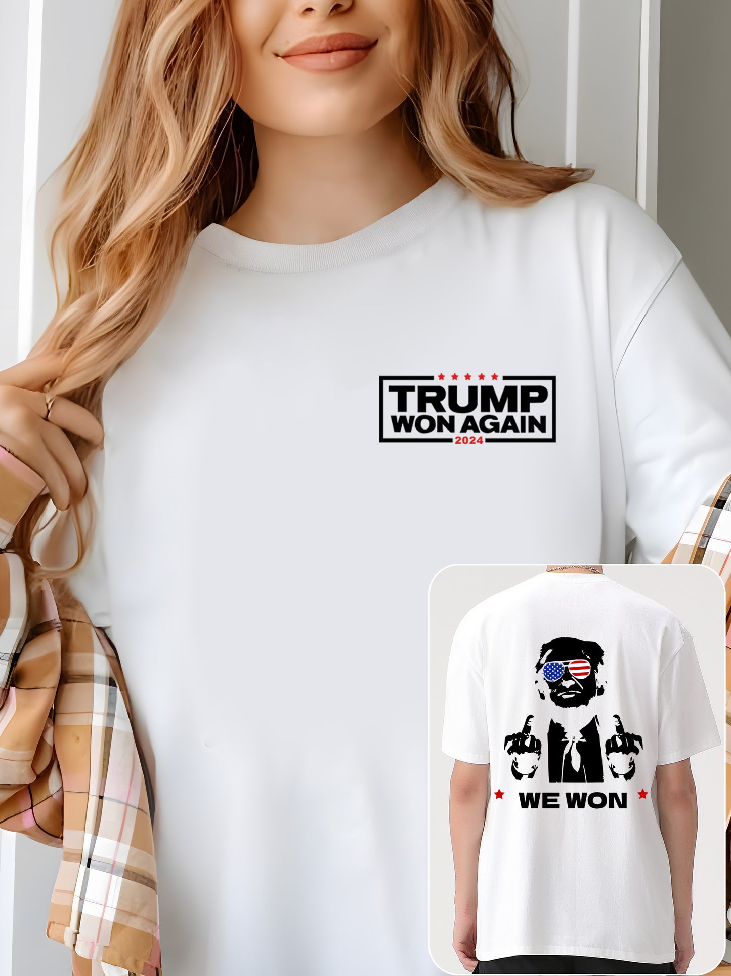 Trump Won Again 2024 Unisex Shirt - Relaxed Fit, Full Size