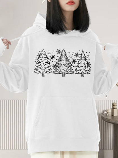 Snow Trees With Sleeve Shirt - Relaxed Fit, Full Size