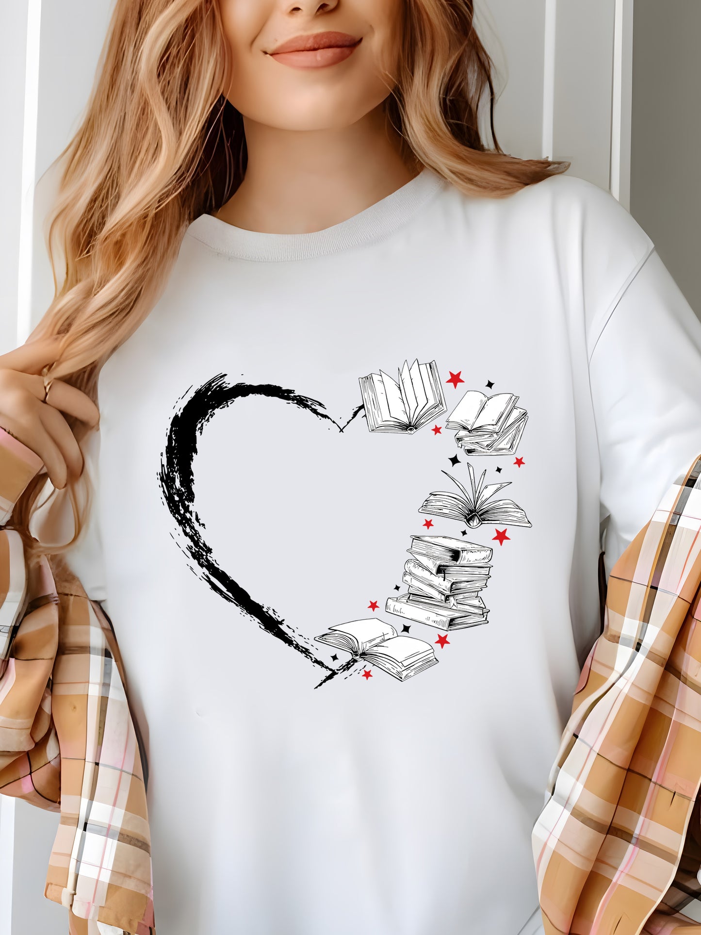 Heart & Book Shirt - Relaxed Fit, Full Size