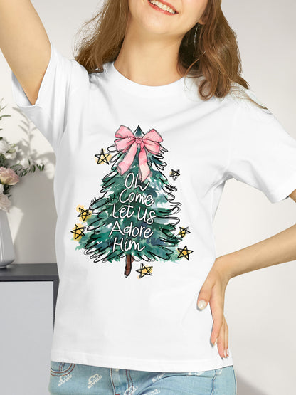 Cute Christmas Tree Shirt, Graphic Shirt Retro Adult Shirt Vintage Shirt - Relaxed Fit, Full Size