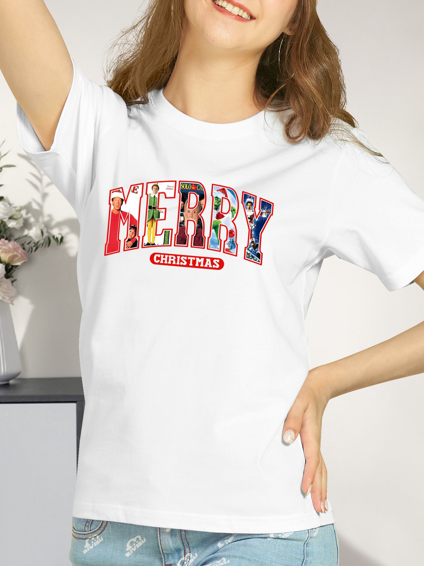 MERRY Christmas 90s Movies Shirt - Relaxed Fit, Full Size