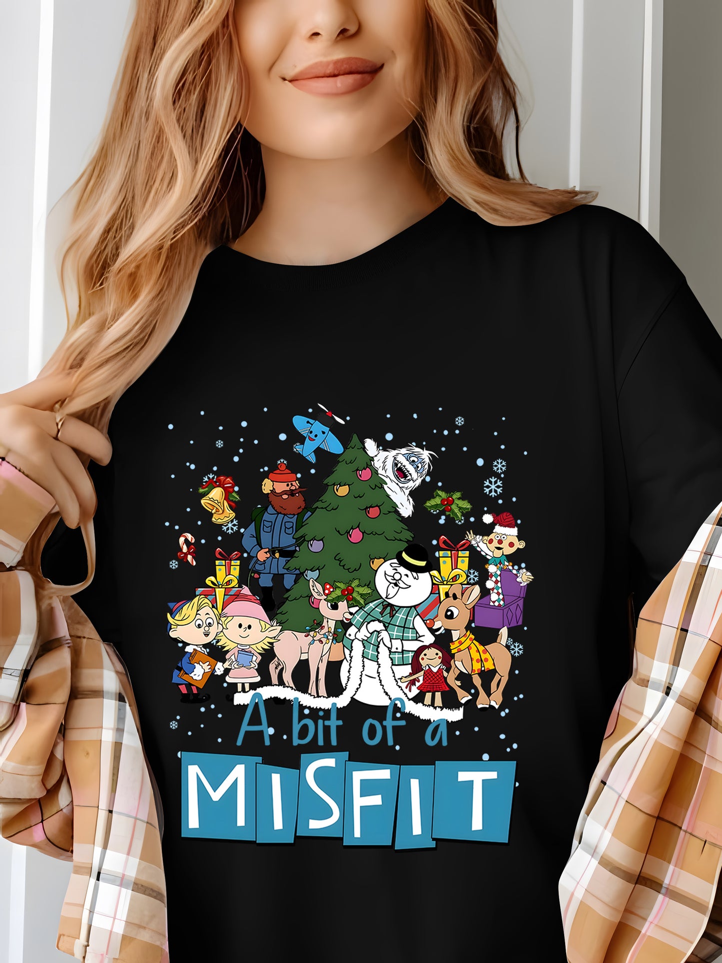 A Bit Of Misfit Rud0Iph The Red N0sed Reindeer Christmas Shirt - Relaxed Fit, Full Size