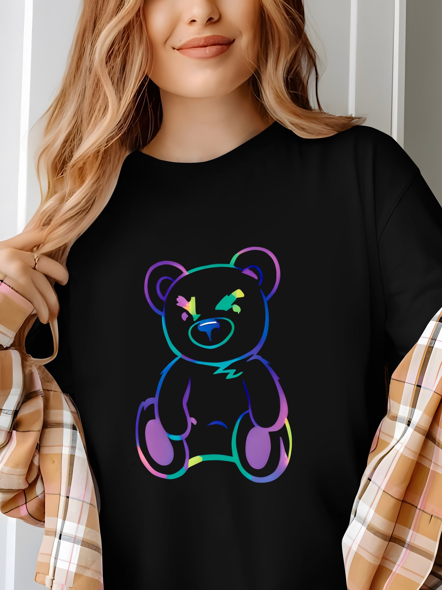 Cartoon Bear Shirt - Relaxed Fit, Full Size