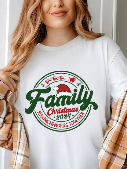 Family Christmas 2024 ，Making Memories Togethe Shirt - Relaxed Fit, Full Size