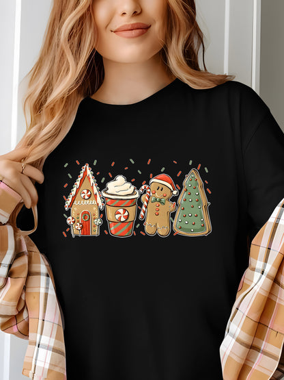 Gingerbread Christmas Coffee Shirt - Relaxed Fit, Full Size