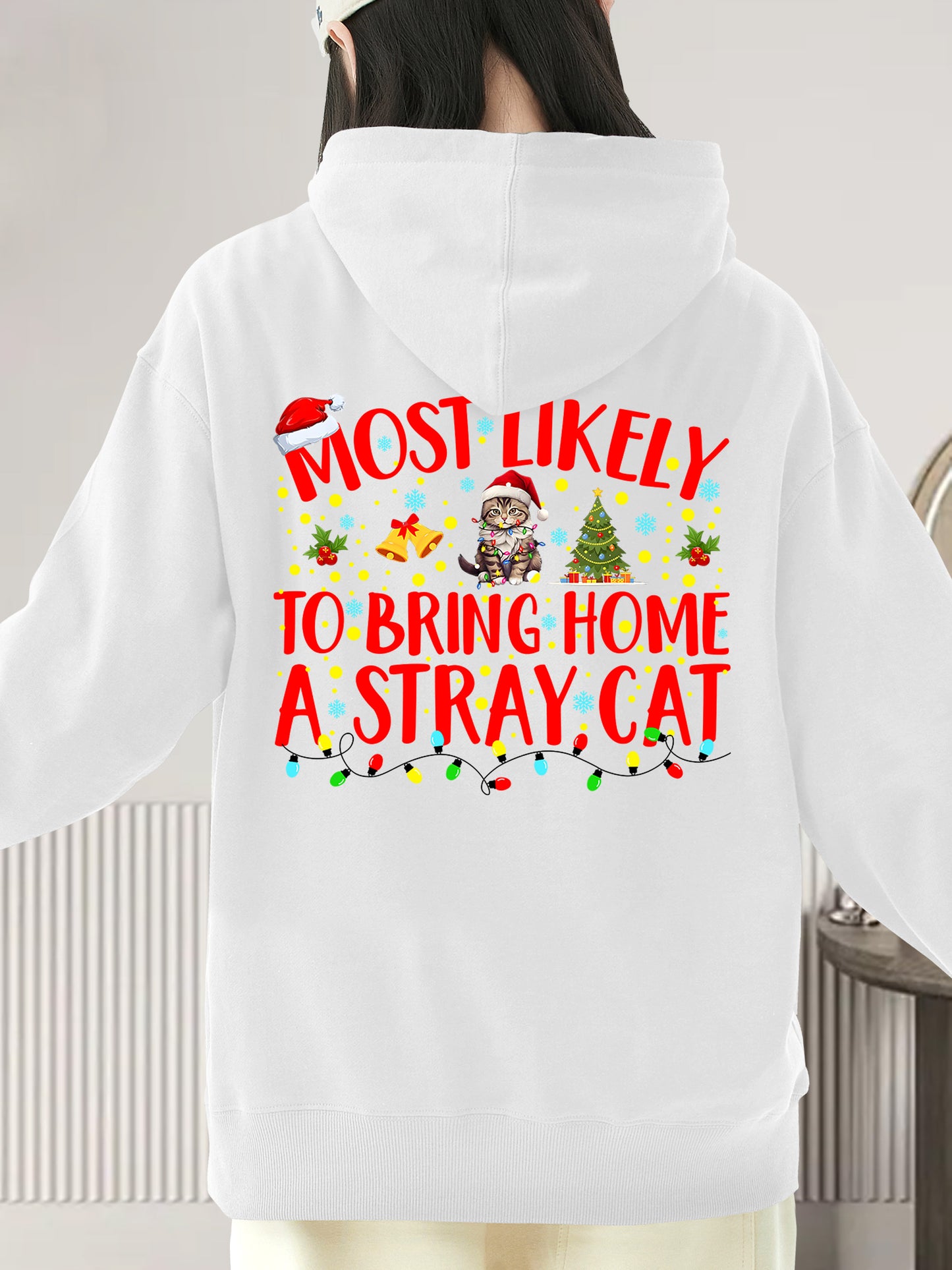 Most Likely To Bring Home A Stray Cat Matching Christmas Shirt - Relaxed Fit, Full Size