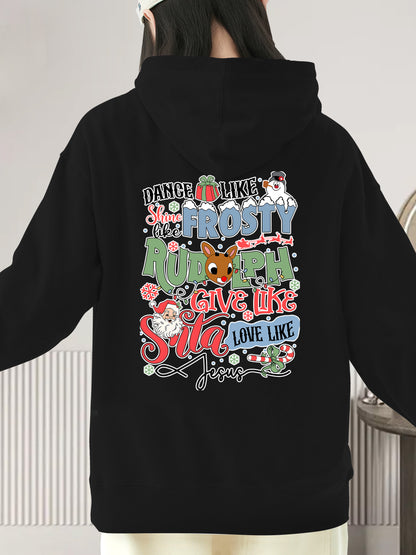 Dance Like Frosty Shine Like Rudolph Sweatshirt, Love Like Jesus Sweater Shirt - Relaxed Fit, Full Size