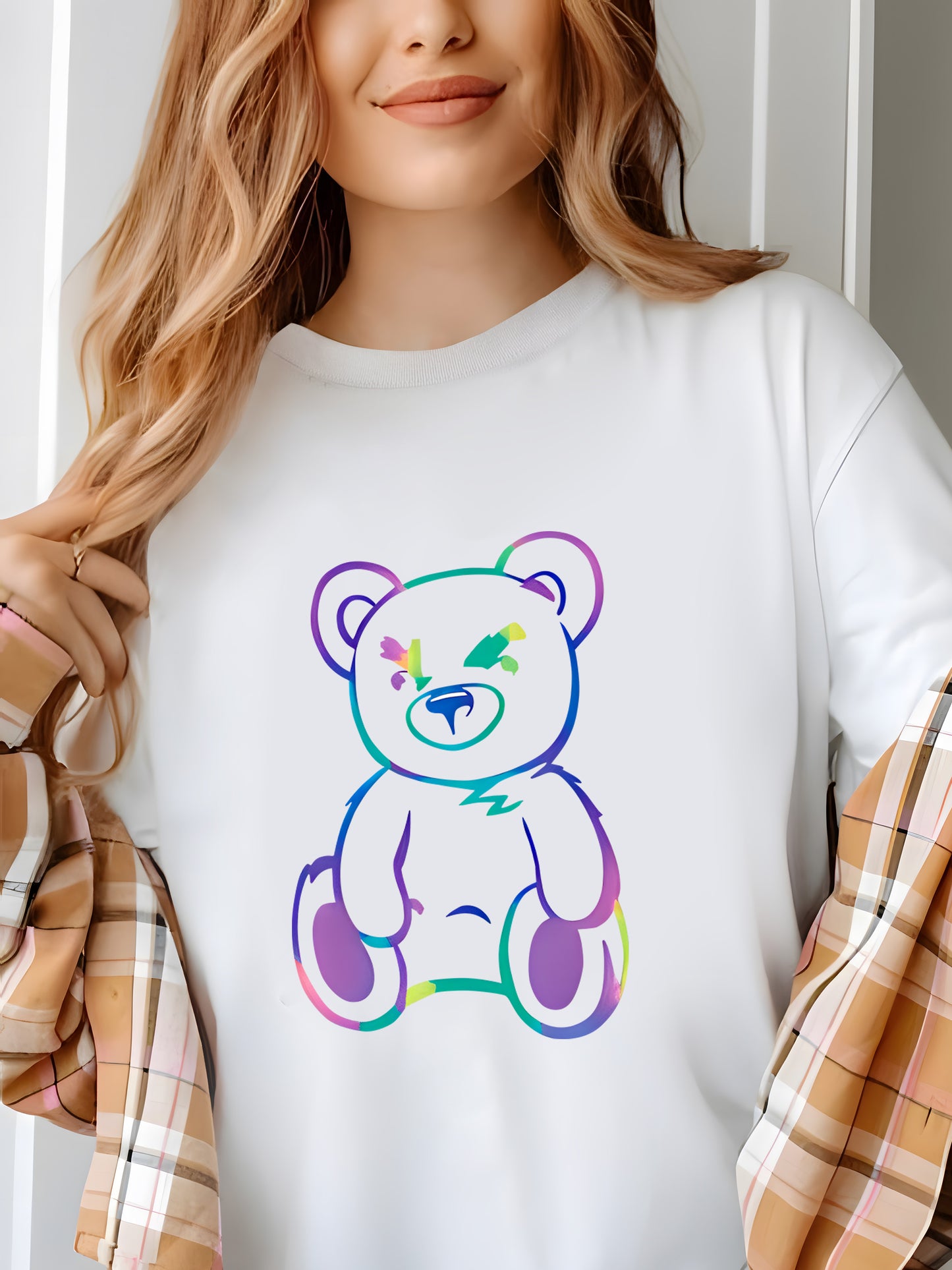 Cartoon Bear Shirt - Relaxed Fit, Full Size