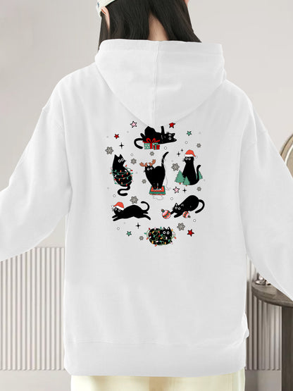 Christmas Black Cat Shirt - Relaxed Fit, Full Size