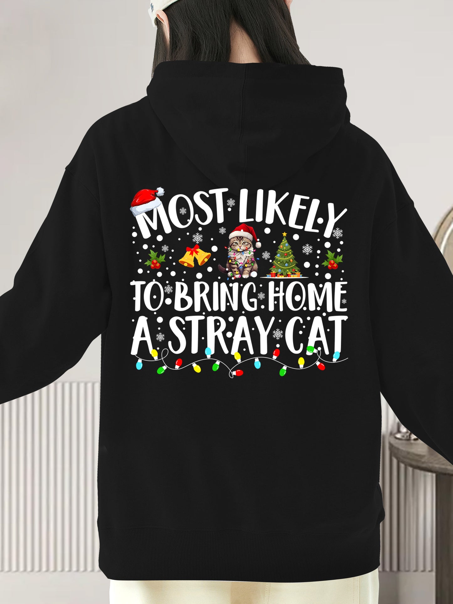 Most Likely To Bring Home A Stray Cat Matching Christmas Shirt - Relaxed Fit, Full Size