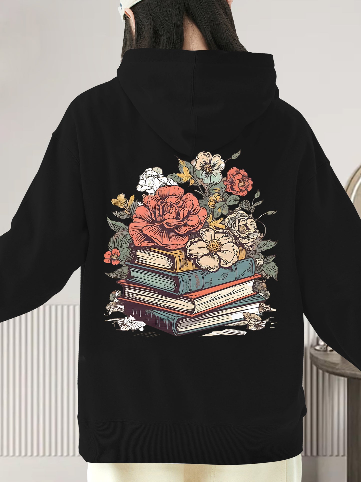 Floral & Books Shirt - Relaxed Fit, Full Size