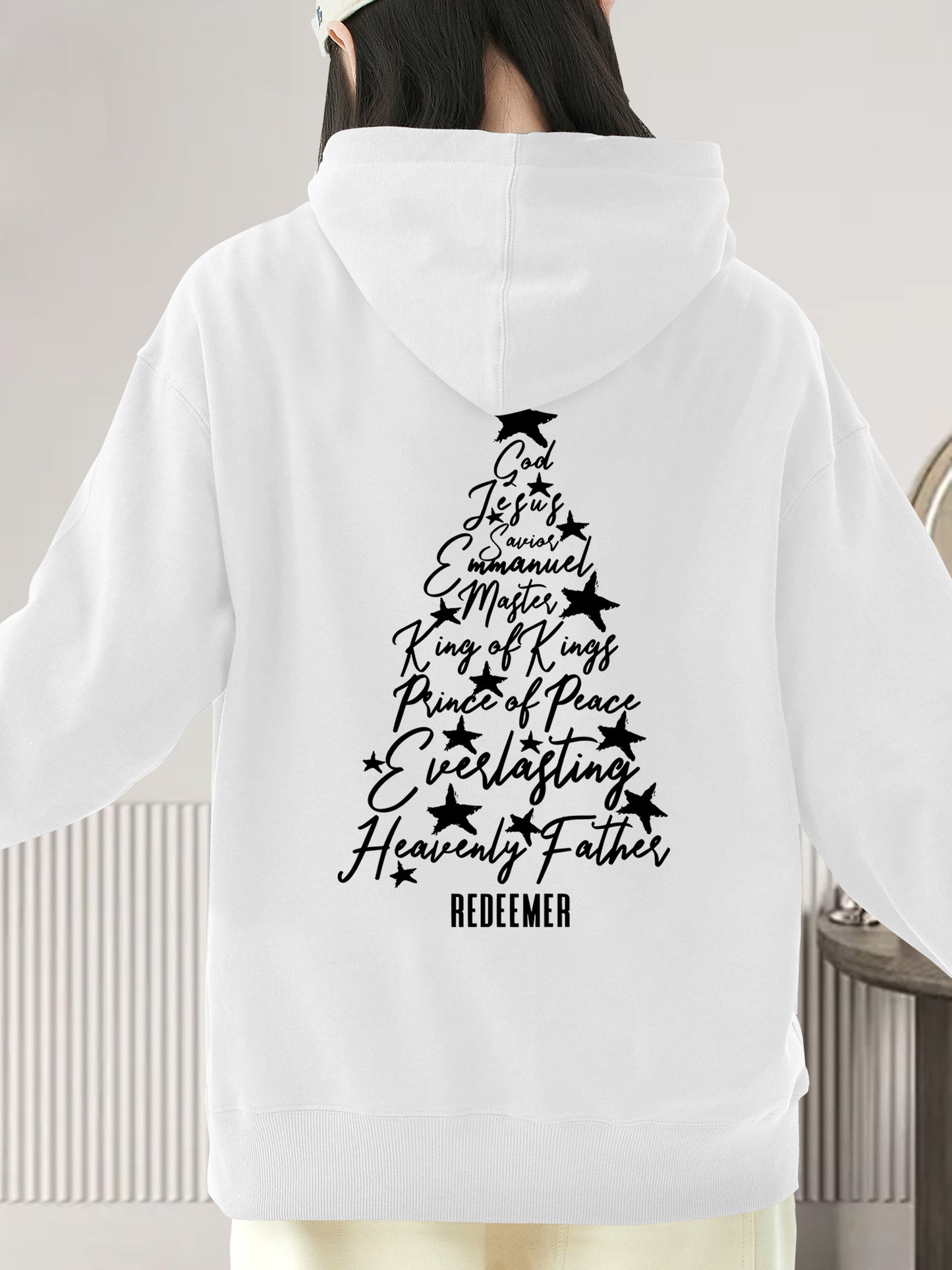 Names of Jesus Christian Faith Christmas Tree Christian Xmas Shirt - Relaxed Fit, Full Size