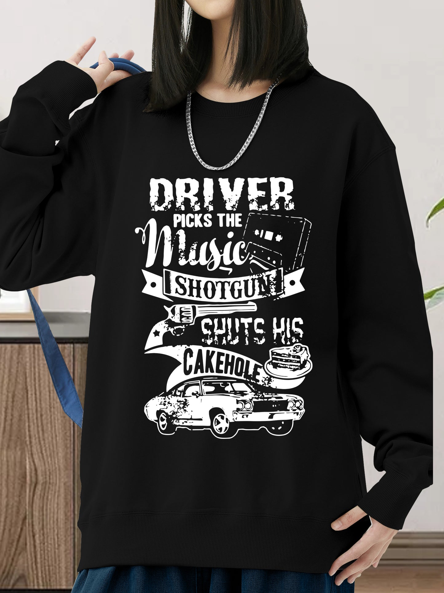 Letter & Car Shirt - Relaxed Fit, Full Size