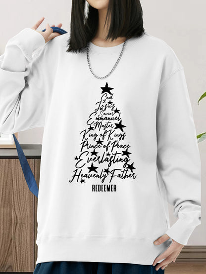 Names of Jesus Christian Faith Christmas Tree Christian Xmas Shirt - Relaxed Fit, Full Size