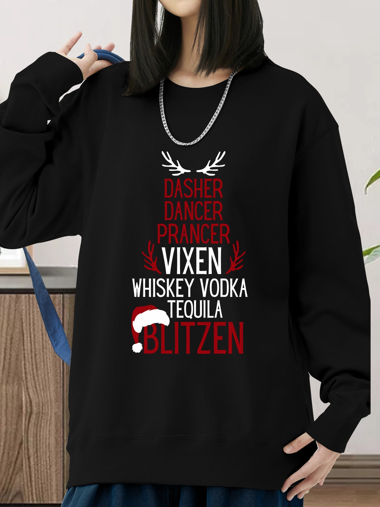 Dasher Dancer Prancer Vixen Moscato Vodka Tequila Blitzen Shirt - Relaxed Fit, Full Size