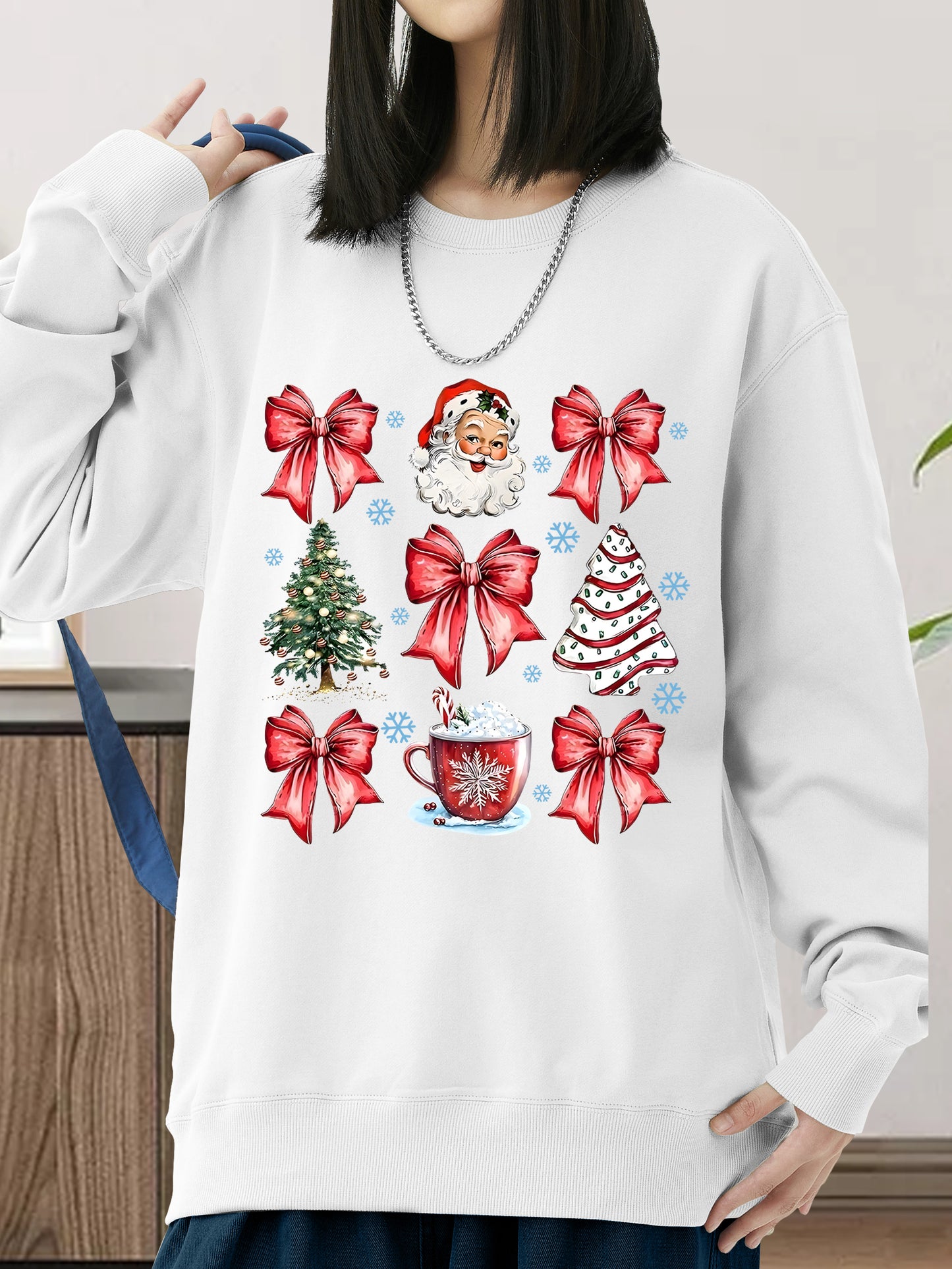 Women's Christmas Themed Shirt - Relaxed Fit, Full Size