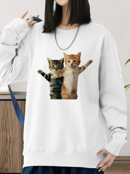 Whimsical Feline Shirt - Relaxed Fit, Full Size