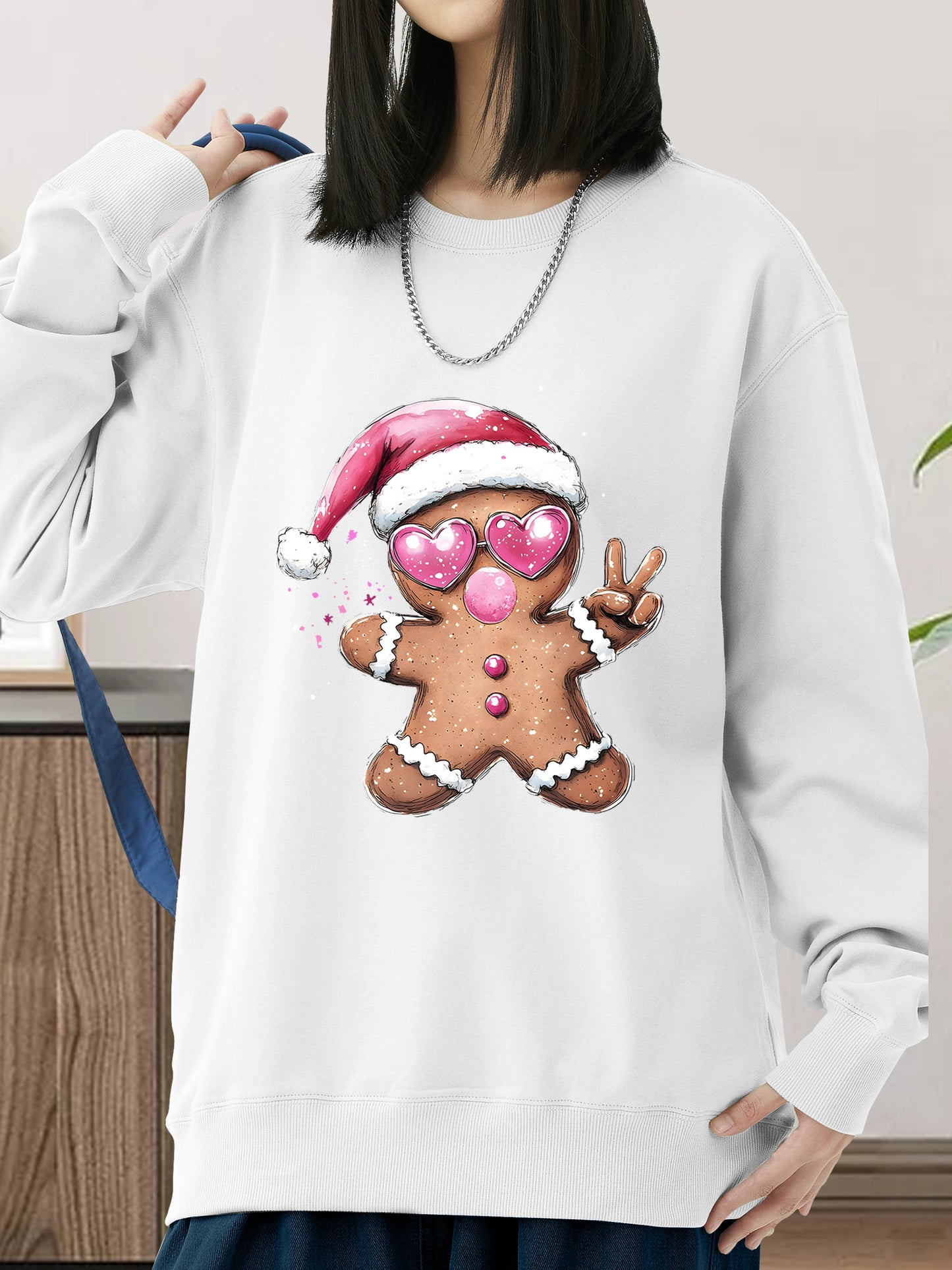 Bubble Gum Gingerbread Christmas Shirt - Relaxed Fit, Full Size