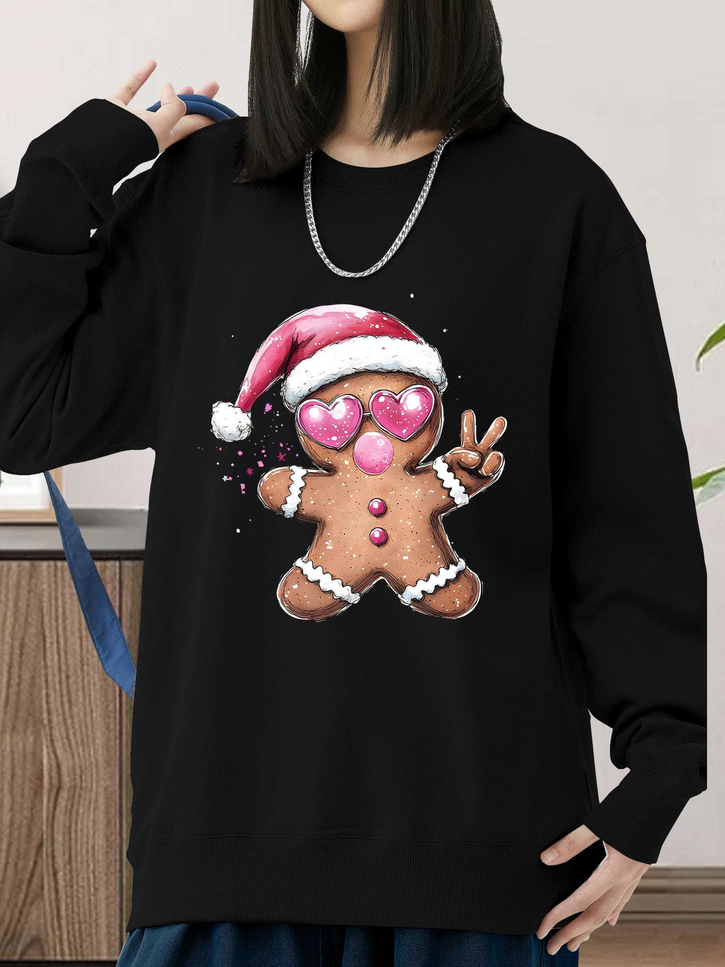 Bubble Gum Gingerbread Christmas Shirt - Relaxed Fit, Full Size