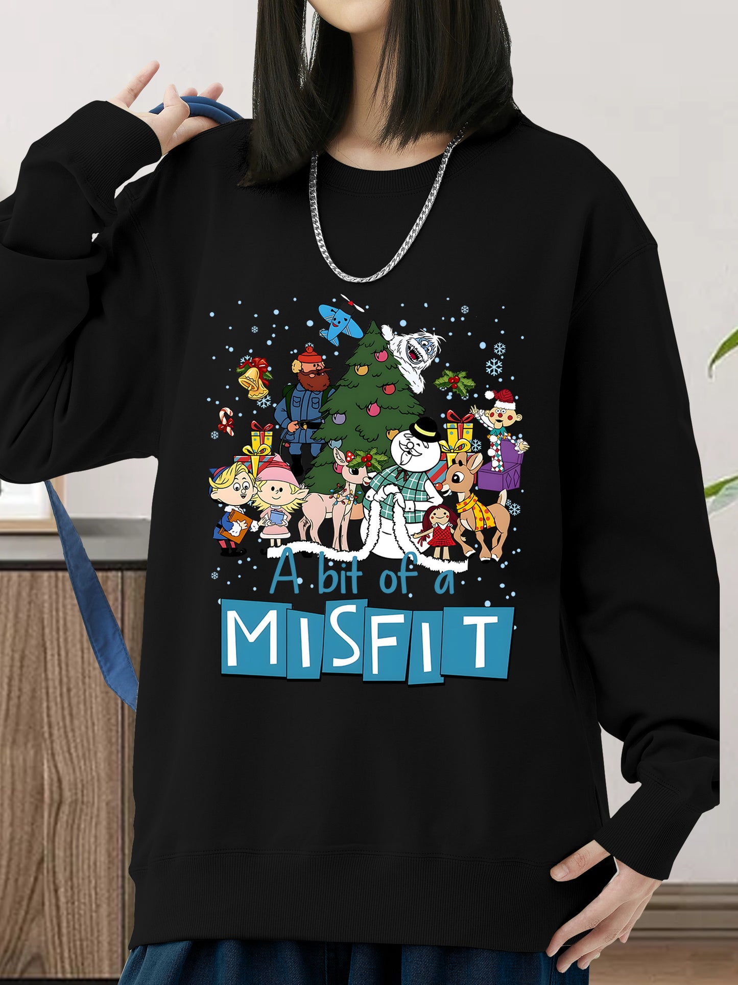 A Bit Of Misfit Rud0Iph The Red N0sed Reindeer Christmas Shirt - Relaxed Fit, Full Size